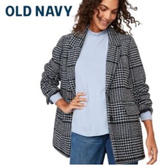 Old Navy Jackets & Blazers - NWT Old Navy Soft Black/White Checkered Blazer 🌹3X SOLD OUT BC BAG 06